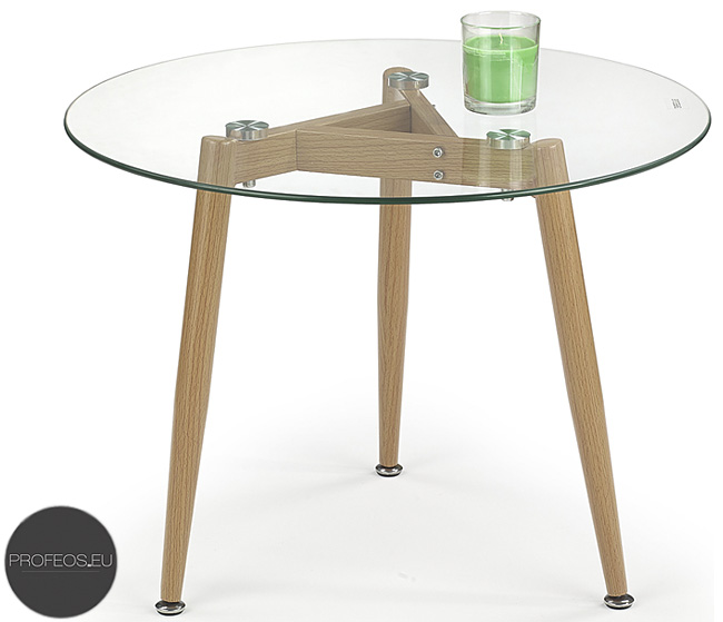 okrągły stolik kawowy szklany olcha ława Atika