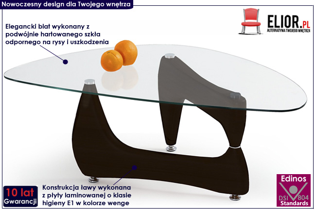 ława nowoczesna do salonu wenge Soberi