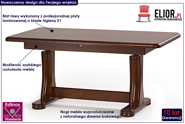ławostół rozkładany dąb sonoma, orzech Kartex ława stół