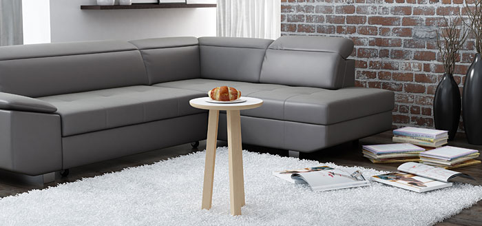 Okrągły biały stolik kawowy 35x35 cm Ivos 5X