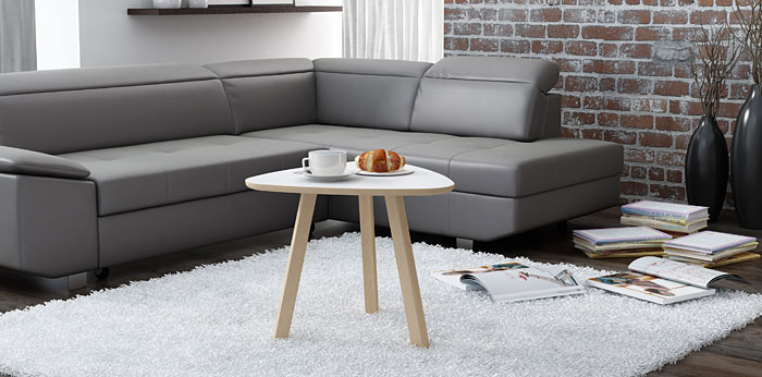 Drewniana biała ława do salonu Ivos 6X