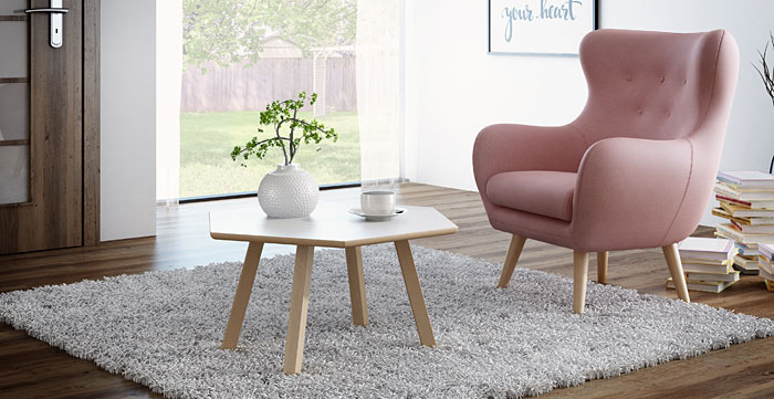 Skandynawski biały stolik do salonu Ivos 8X