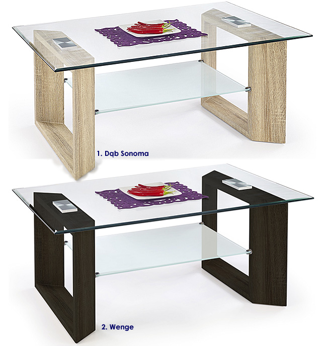 stolik kawowy dąb sonoma Fagit szkło
