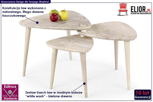 zestaw ław ława rozkładana Sapira naturalne drewno