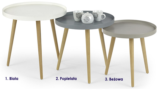 Skandynawski stolik kawowy okrągły Pixi