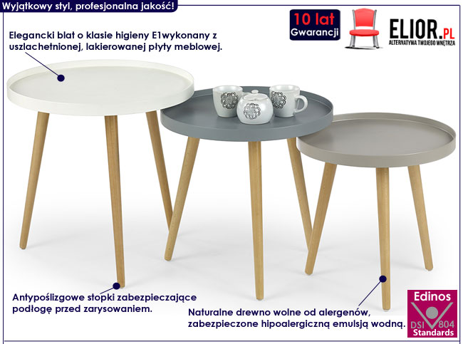 Komplet trzech ław okrągłych Kiraz