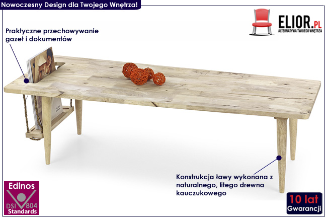 Niska ława drewniana stolik Doly