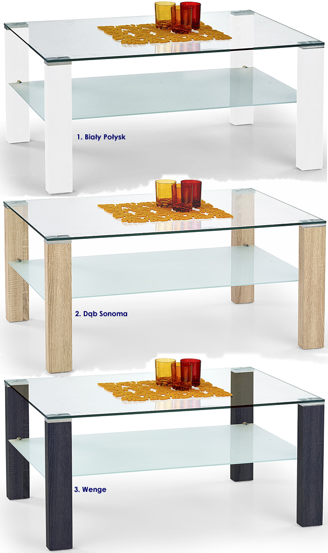 stolik kawowy do salonu prostokąt ława szklana Handi