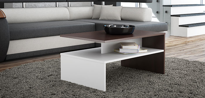 Stolik do salonu biały, wenge Avet