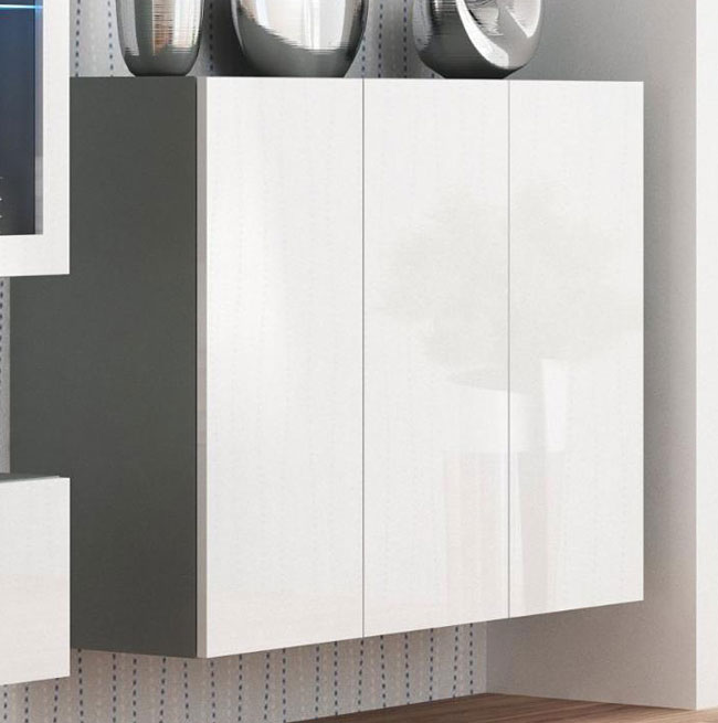 Wisząca komoda wysoki połysk biała, popiel Vitoria 3X