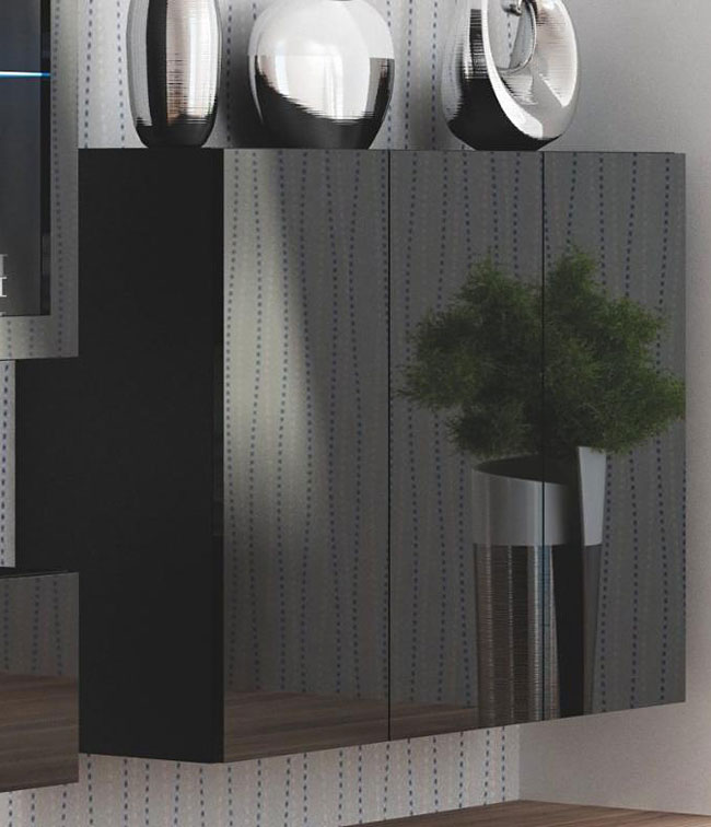 Wisząca lakierowana czarna komoda do salonu Vitoria 3X