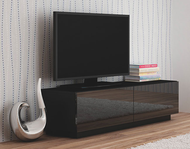 Czarna szafka RTV na wysoki połysk Vitoria 6X