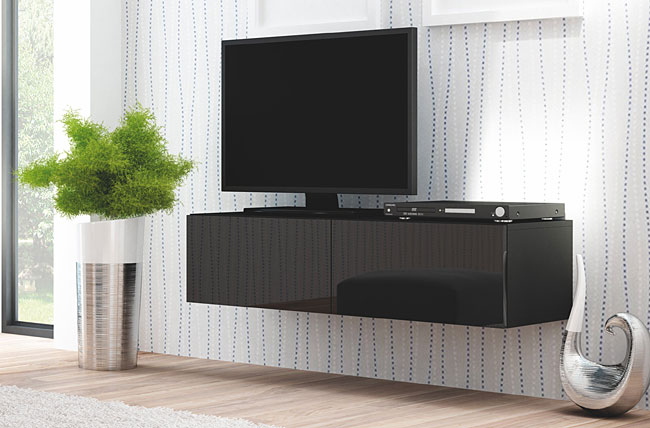 Czarna wisząca szafka RTV TV Vitoria 7X