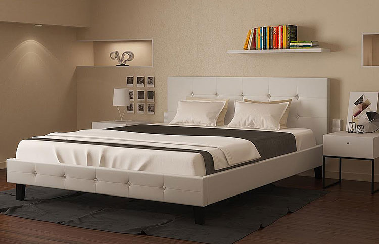 łóżko pikowane białe dores