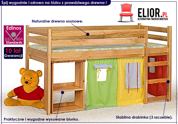 łóżko dla dziecka z biurkiem