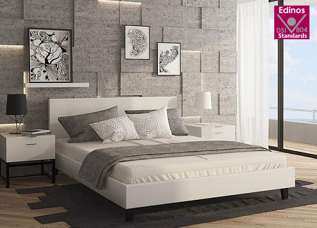 łóżko tapicerowane białe