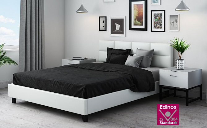 łóżko mires pikowane białe