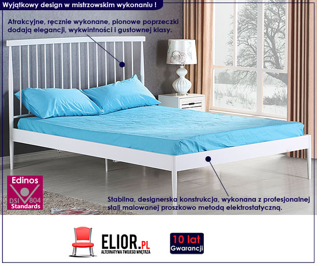 łóżko metalowe białe