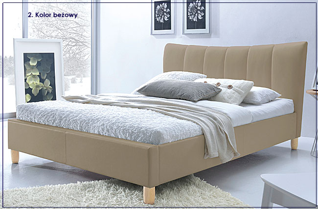 łóżko beżowe sandis