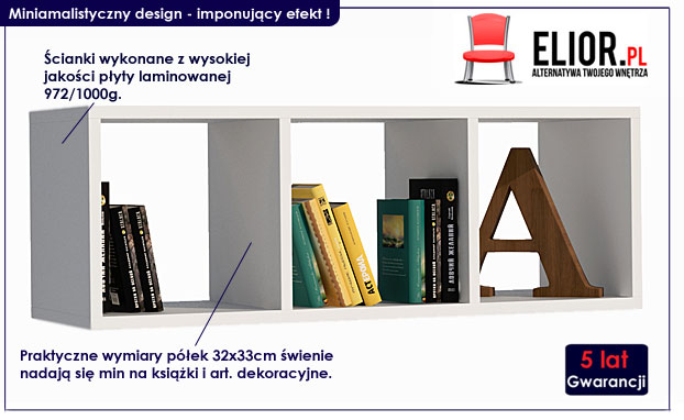 półka wisząca biała Cesaro 3R