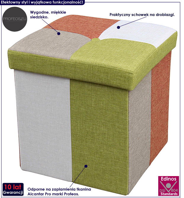 Tapicerowana pufa otwierana Tresa 3X