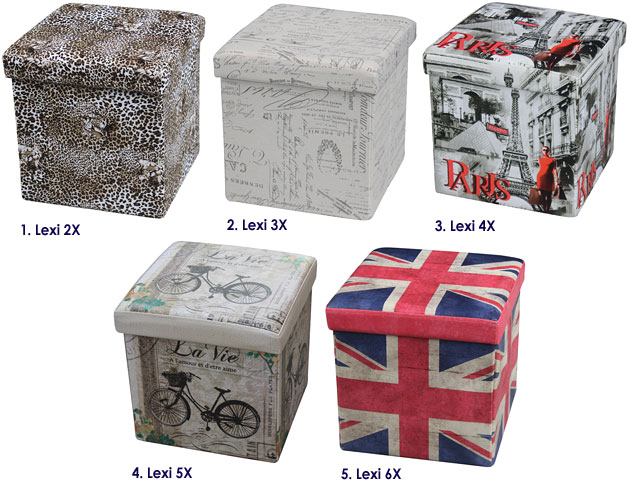 Nowoczesna pufa ze schowkiem Lexi