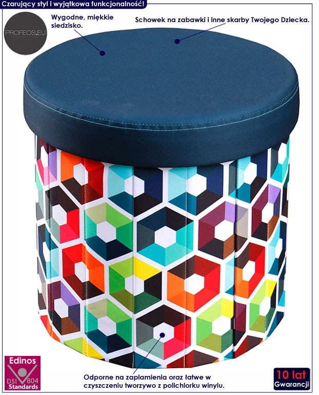 Otwierana pufa dla dziecka ze schowkiem Iwaria