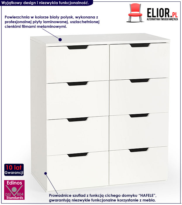 komoda biała połysk