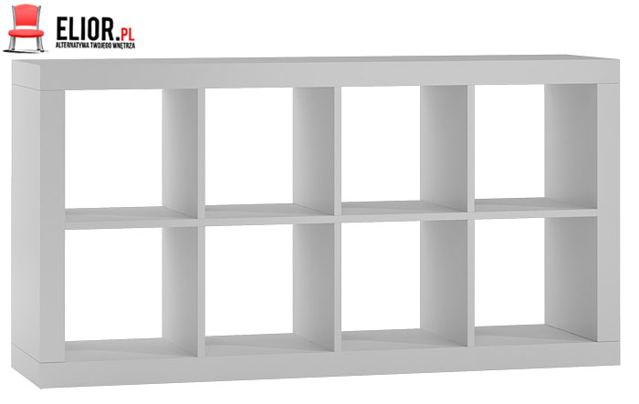 Biały regał komorowy do salonu, pokoju dziecka Elvin 7X