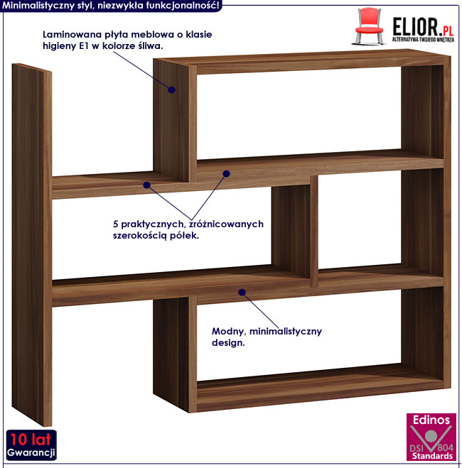 Regał na książki, zabawki śliwa Inglis 2X