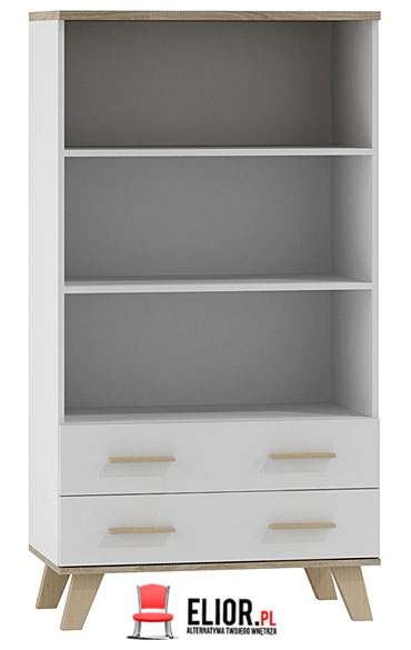 Minimalistyczny biały regał do salonu, sypialni Bodi 6X