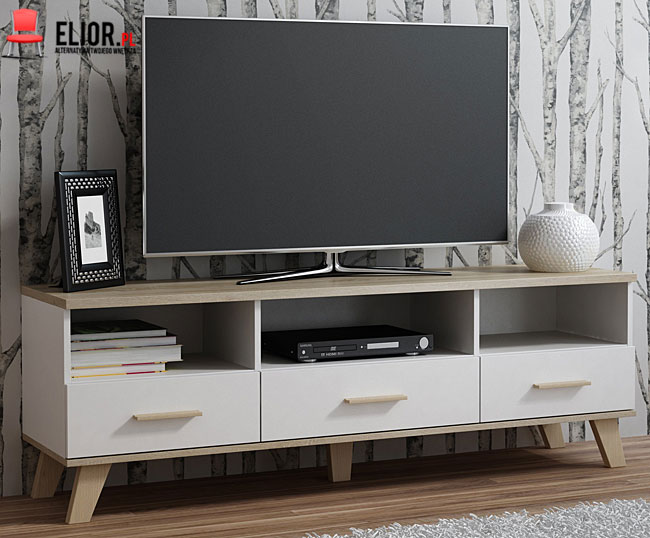 Biała szafka na telewizor w minimalistycznym stylu Lefis 5X