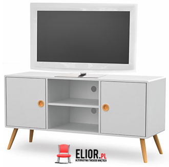 Minimalistyczna biała szafka pod telewizor Ilmnia 5X