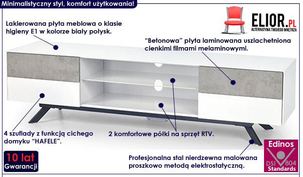 Szafka RTV w industrialnym stylu do loftu Tones 6X