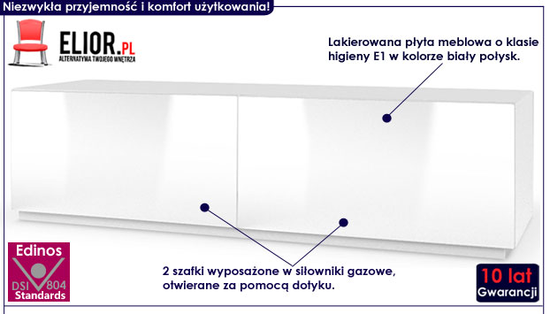 Stojąca biała szafka pod telewizor RTV TV Vomes 6X