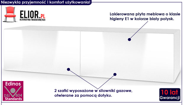 Wisząca biała szafka RTV Vomes 7X