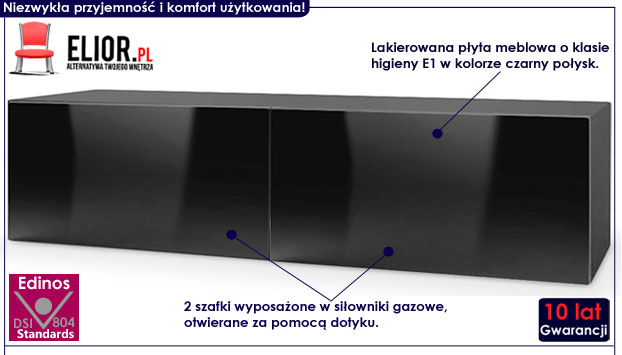 Czarna lakierowana szafka na telewizor Vitoria 7X
