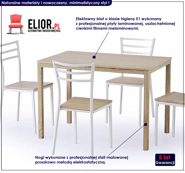 stół z krzesłami Kangos