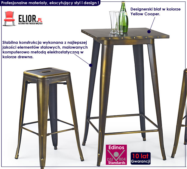 stół barowy industrialny wysoki