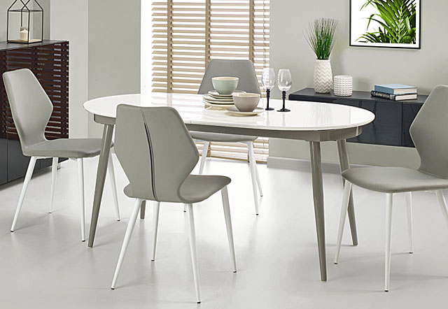 stół biały popiel