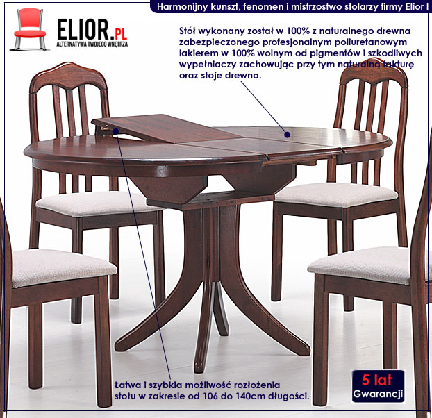 okrągły drewniany stół Derek