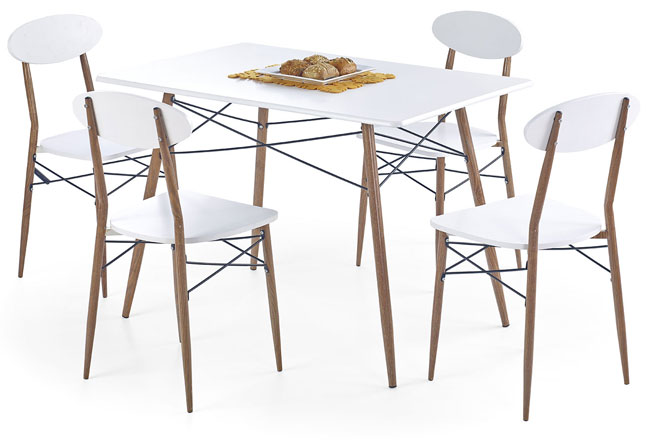 stół z krzesłami Rexin 3X