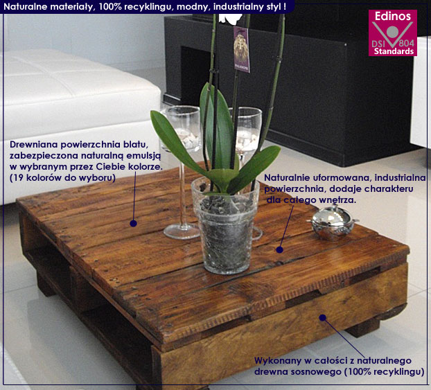 stolik kawowy industrialny z palet