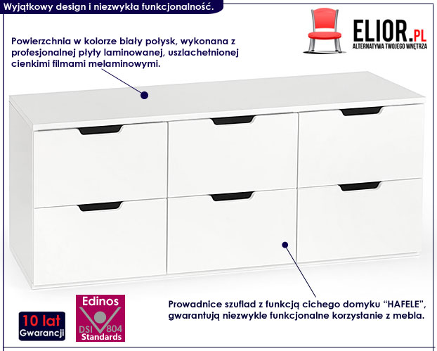 szafa biała z szufladami