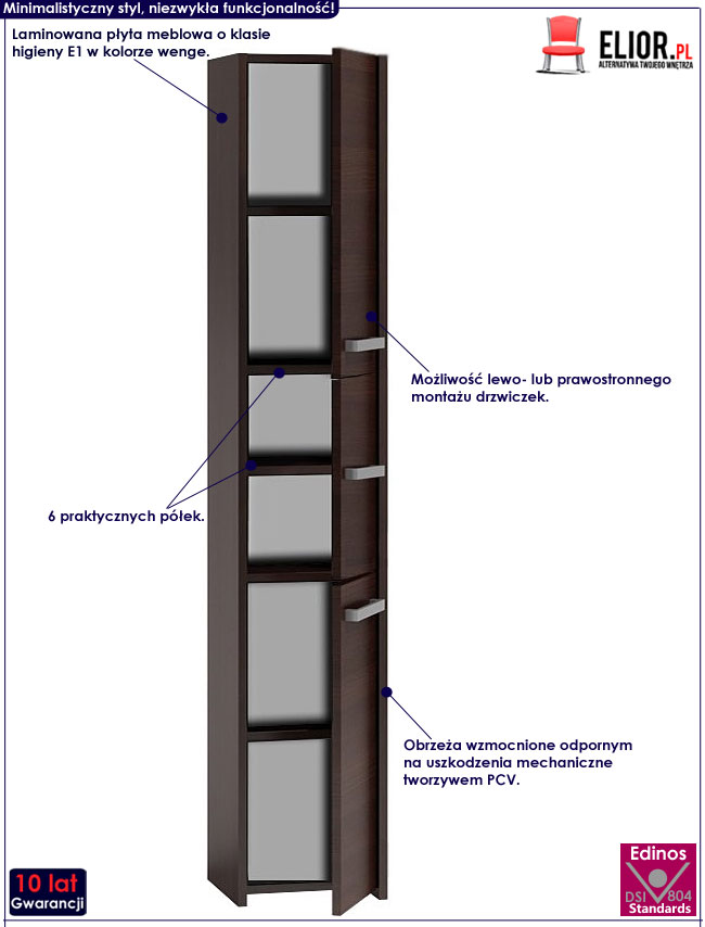 Szafka łazienkowa z 3 drzwiczkami wenge Helta 3X