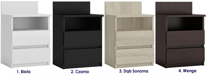 Nowoczesna szafka nocna z szufladkami Okiro