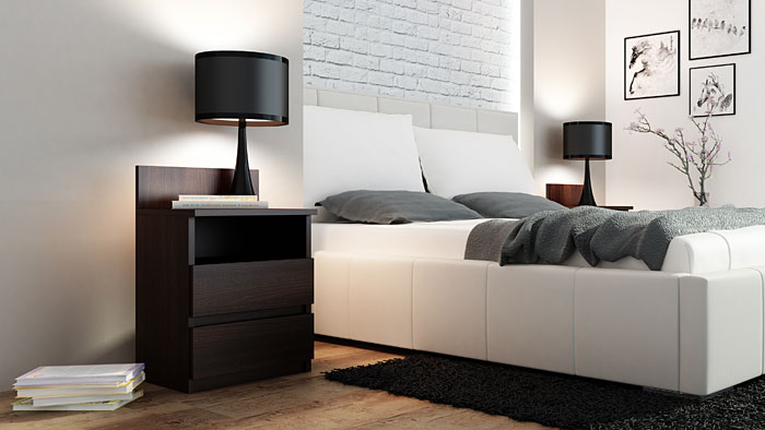 Stolik nocny do łóżka wenge Okiro