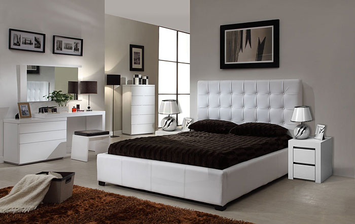 Biały stolik nocny do łóżka Grefos 2X