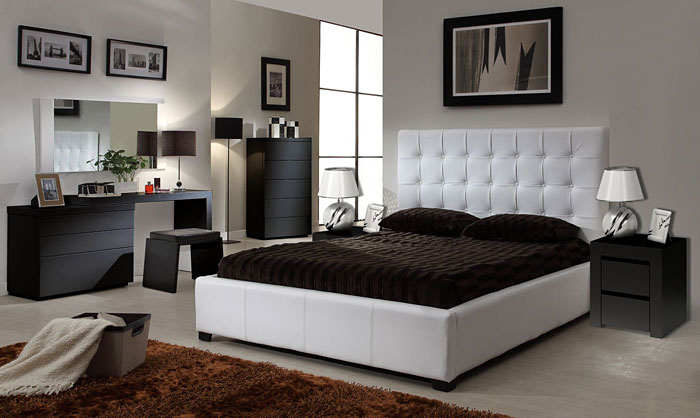 Czarna szafka nocna z 2 szufladkami Grefos 2X