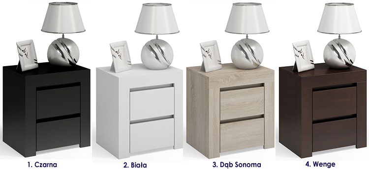 Minimalistyczna szafka nocna z 2 szufladami Grefos 2X